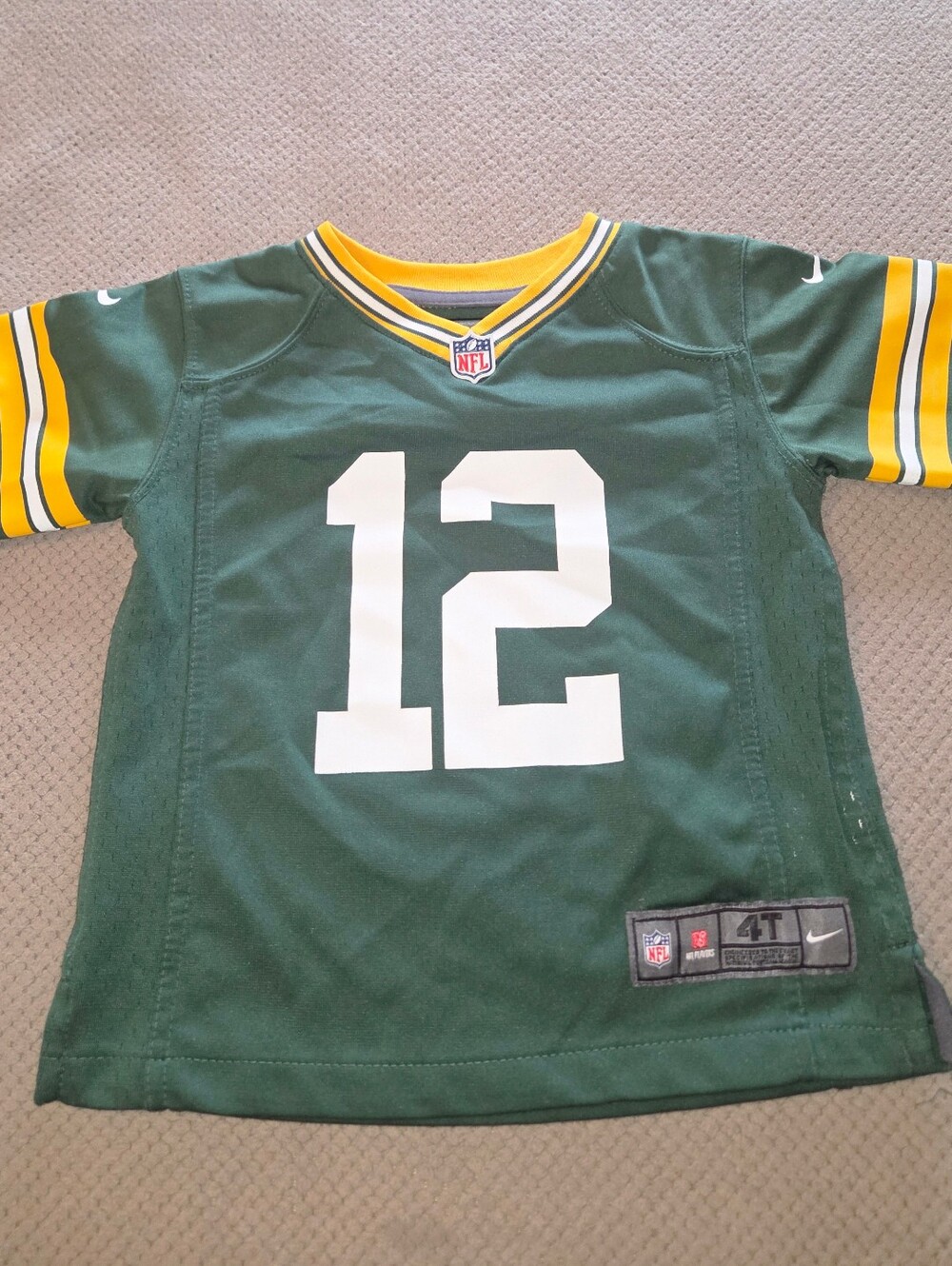 NFL Nike On Field Green Bay Packers Aaron Rodgers # 12 Toddlers 4T